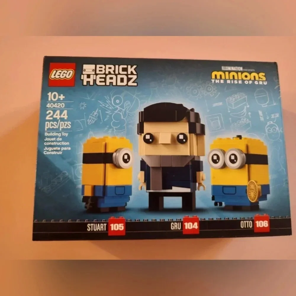 Lego Brick Headz Minions The Rise of Gru 40420 Stuart #105 Gru #104 Otto #106